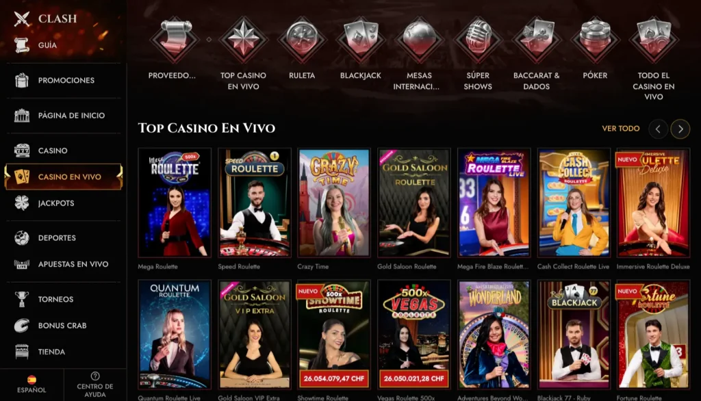 Legiano casino españa lista de juegos en vivo