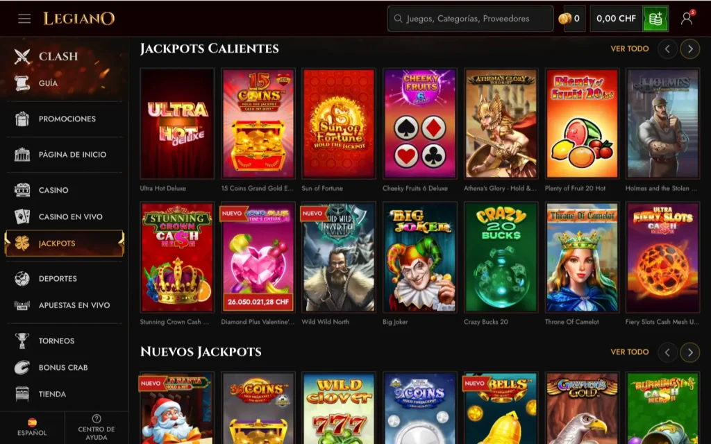 Legiano españa lista de juegos con bote